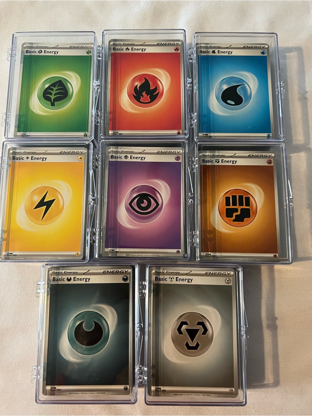Pokémon Basic Energy Card Lot of 400+ All 8 Groups / Acrylic Cases